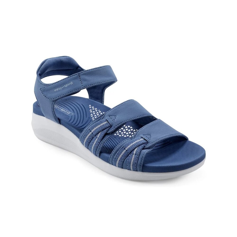 Easy Spirit Weber Women’s Sporty Sandals Light Wedge Comfort Walking Blue 8.5